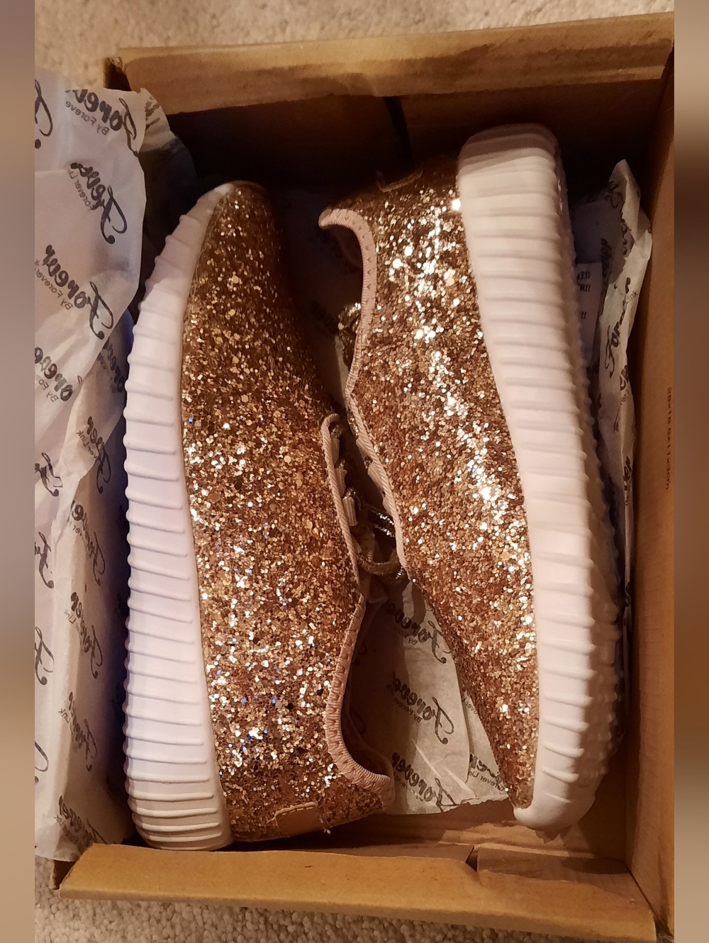 Forever Link Gold Glitter Sneakers - Picture 10 of 12